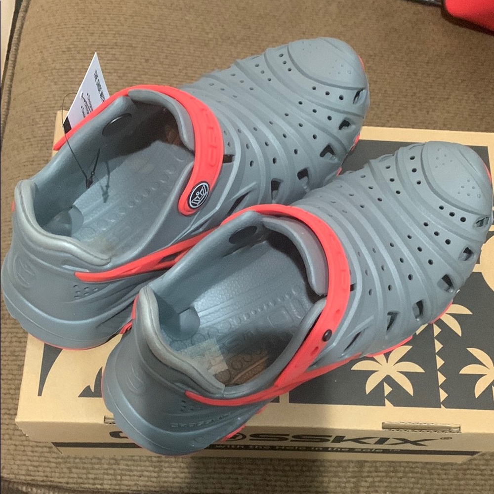 Crosskix Gray and Red Shoes